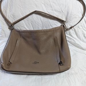 Taupe Two Zipper Front Coach Purse